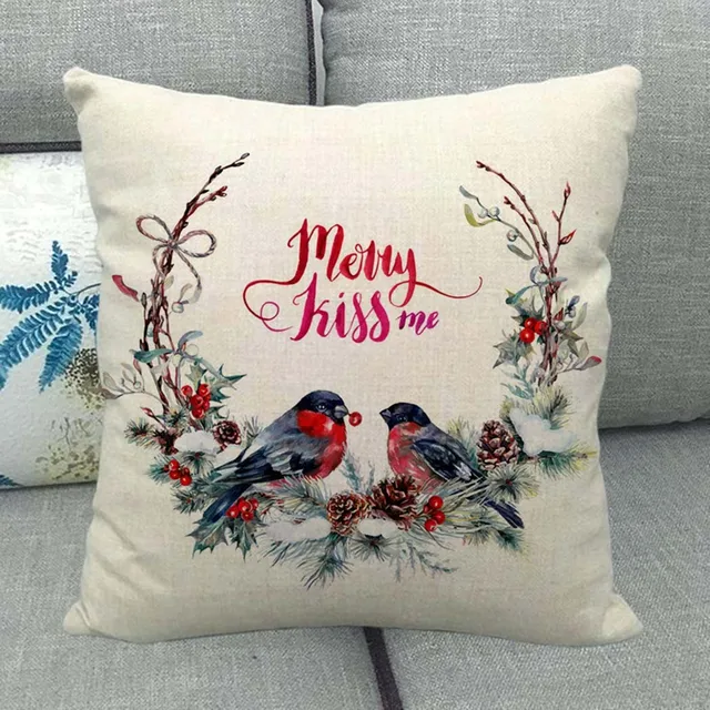 Christmas Pillowcase Cushion Covers 45x45cm Sofa Decoration Gift Letter Print Linen Pillow Cover For Home Xmas Ornament 2021 3