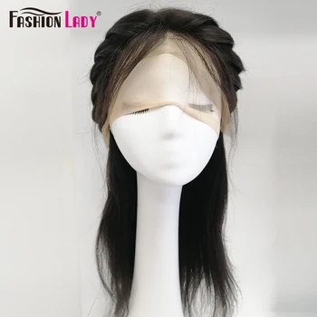 

FASHION LADY Lace Front Human Hair Wigs For Black Women #1b Straight Lace Front Wig With Baby Hair Preplucked Remy Brazilian Wig