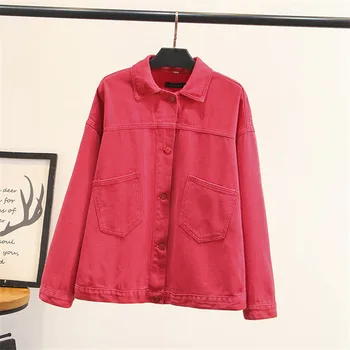 

Oversize Women's Denim Coat New Spring Autumn Jacket Clothes Loose Large size Casual Jeans Overcoat Female Short Jacket Tops 385