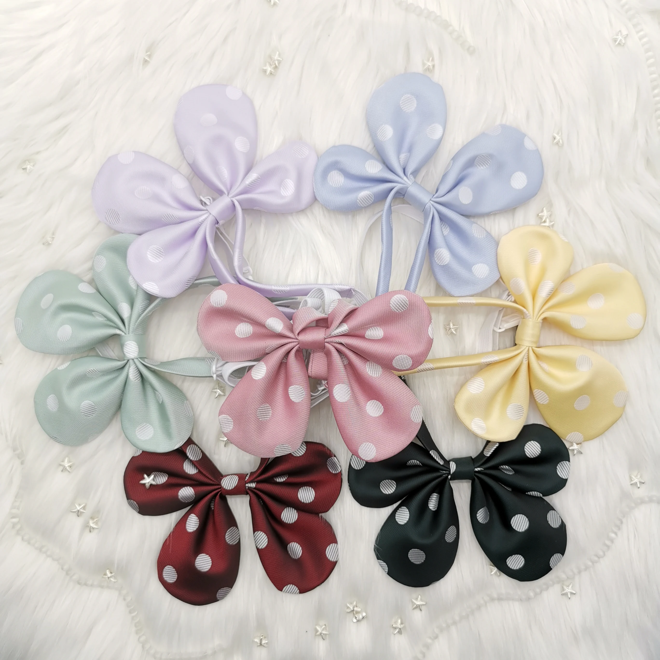 Butterfly Rabbit Ear Polka Dot Bow Tie Student JK Sailor Suit College Style Uniform Cute Cherry Knot Female pink tie | Аксессуары для