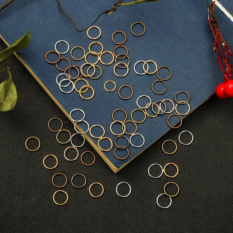 200개 4-10mm 오픈 서클 메탈 점프 링 목걸이 스플릿 링 커넥터 팔찌 귀걸이 펜던트 DIY 주얼리 제작