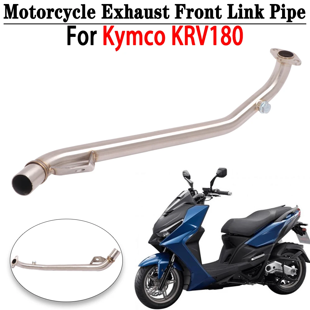 

Motorcycle Exhaust Front Link Pipe Escape Moto Muffler Slip on For Kymco KRV180 2021 Stainless Steel Tube Motorcycle Accessories