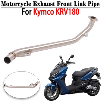Motorcycle Exhaust Front Link Pipe Escape Moto Muffler Slip on For Kymco KRV180 2021 Stainless Steel Tube Motorcycle Accessories