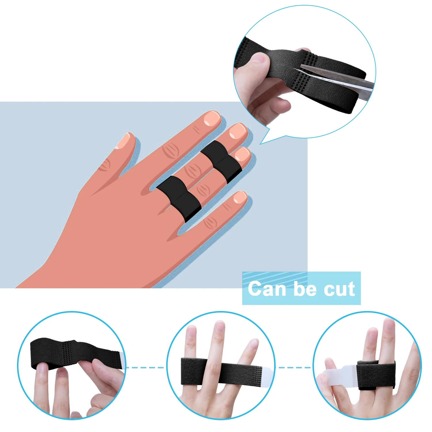 10pcs Fabric Toe Finger Wrap Hammer Toe Hallux Valgus Corrector Straightener Cushioned Bandages Toe Separator Splints Tape D2871