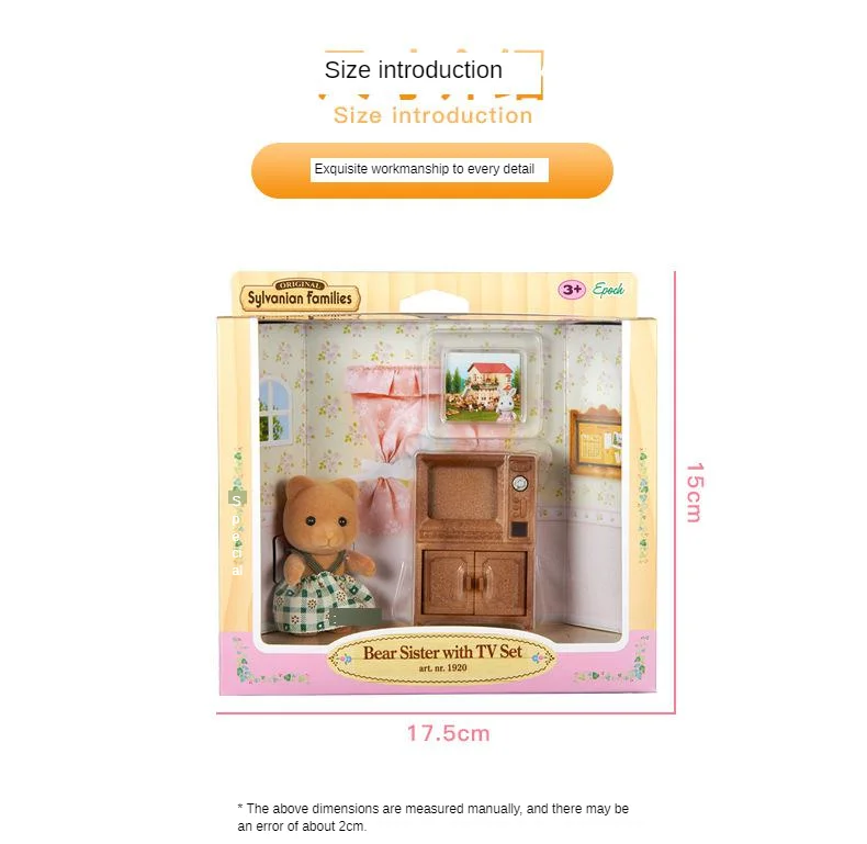 Sylvanian Families игрушка Sylvanian Families медведь сестра и телевизор девичий игровой дом кукла игрушка модель 5143