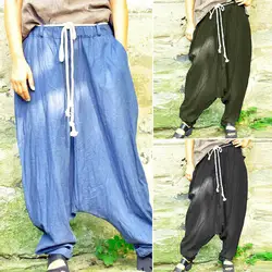 ZANZEA 2019 Осень Лето плюс размер женские шаровары эластичная талия прямая промежность длинные брюки уличная pantalon Femme S-5XL