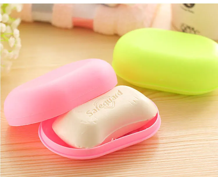 Cartoon Bear Plastic Soap Dish-Style Sealed Soap Box Travel Portable with Cap Soap Dish Wholesale