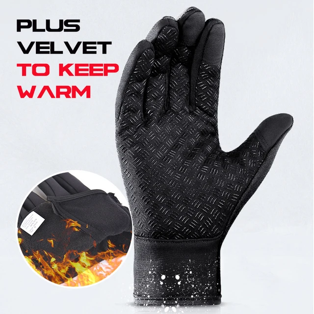 WorthWhile Winter Cycling Gloves Bicycle Warm Touchscreen Full Finger Gloves Waterproof Outdoor Bike Skiing Motorcycle Riding 3