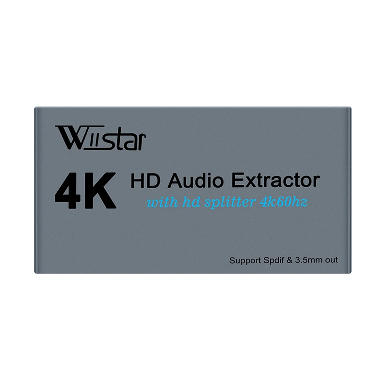Extrator de Áudio 4k hd Divisor hd para hd Mais Conversor de Áudio com Spdif Mais 3.5 mm Jack Estéreo Hdmi Divisor 1×2