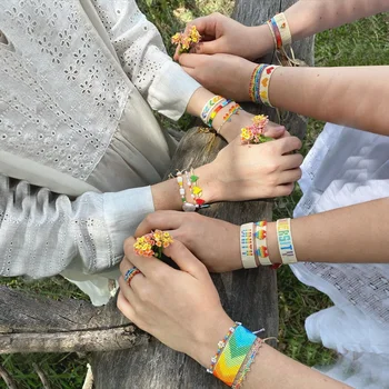 

Go2boho Miyuki Bead Bracelet For Women Boho Friendship Bracelets For Girl Jewelry Gift Love Pulseras Heart Rainbow Jewellery