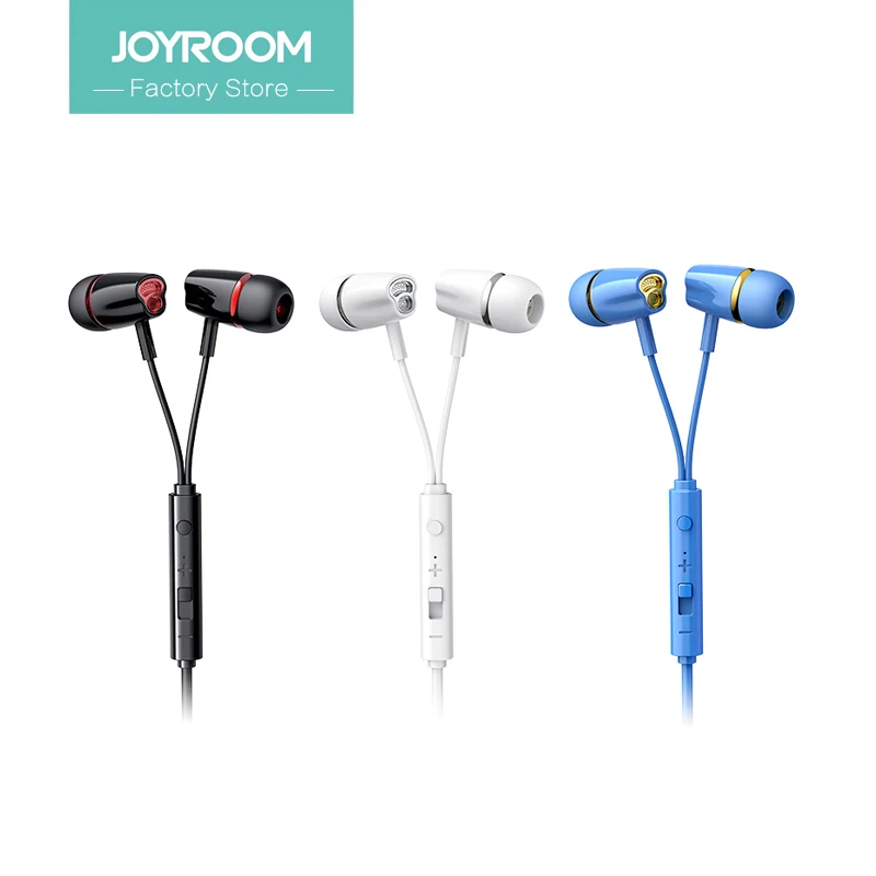 Joyroom New Wired Earphones El114 With Good Sound Quality Black Blue