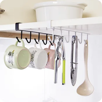 

Kitchen Iron Rack Wrought Seamless Nail-free Hook Cabinet Wardrobe Storage Rack Multi-function Wardrobe Row Hook Metal