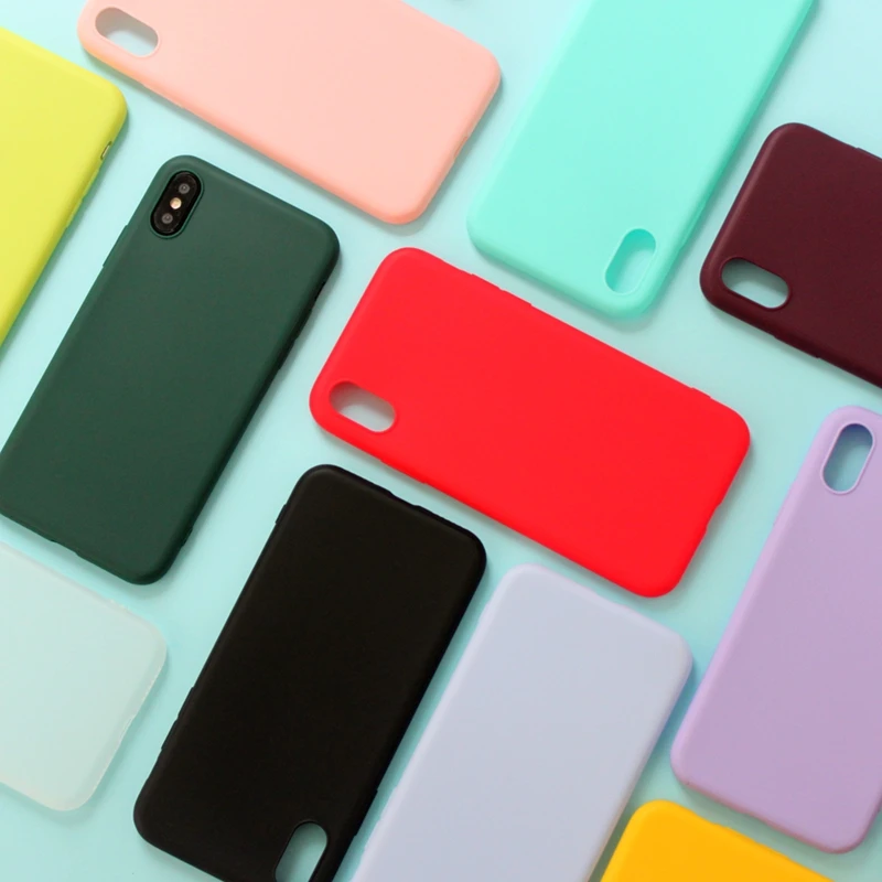 Чехол ярких цветов для iPhone XR XS X Xs Max Love Heart матовый чехол телефона 6 6S 7 8 Plus мягкие