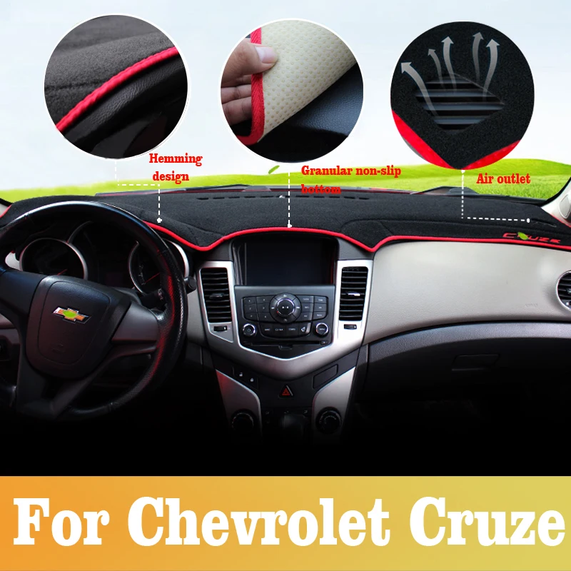 Décoration intérieure,Couverture de tableau de bord de voiture pour  Chevrolet Cruze, accessoires pour panneau - Type RHD Red Side