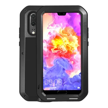 

LoveMei Outdoor Heavy Duty Waterproof Shockproof Dust/Dirt Proof Hybrid Silicone Aluminum Metal Case for Huawei P20 Pro Tempered