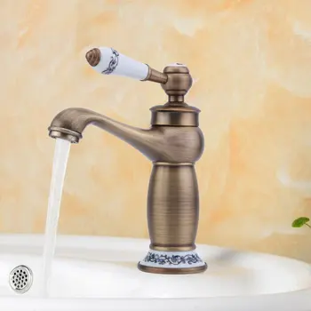 

Universal Single Lever Faucet Household Hot Cold Water Tap Kitchen Sink Faucet Vintage Brass Bathroom Mixer Tap