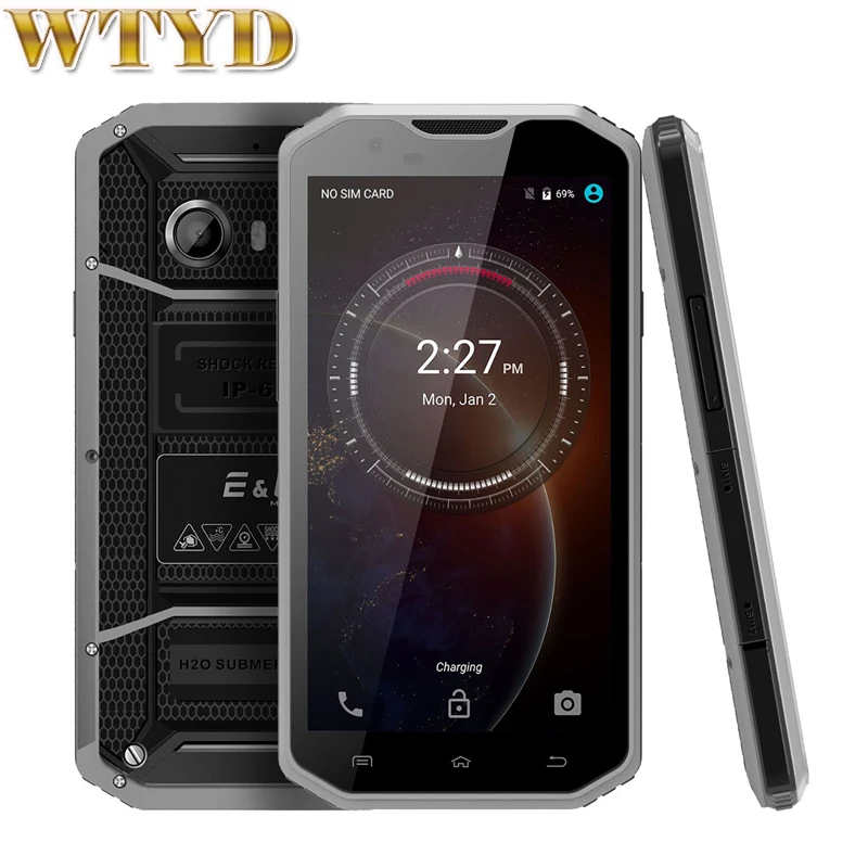 

KEN XIN DA E&L Proofings W8 Ruggued 4G LTE Mobile Phone 5.5 inch 2GB 16GB Octa-Core 3000mAh IP68 Waterproof Smartphone