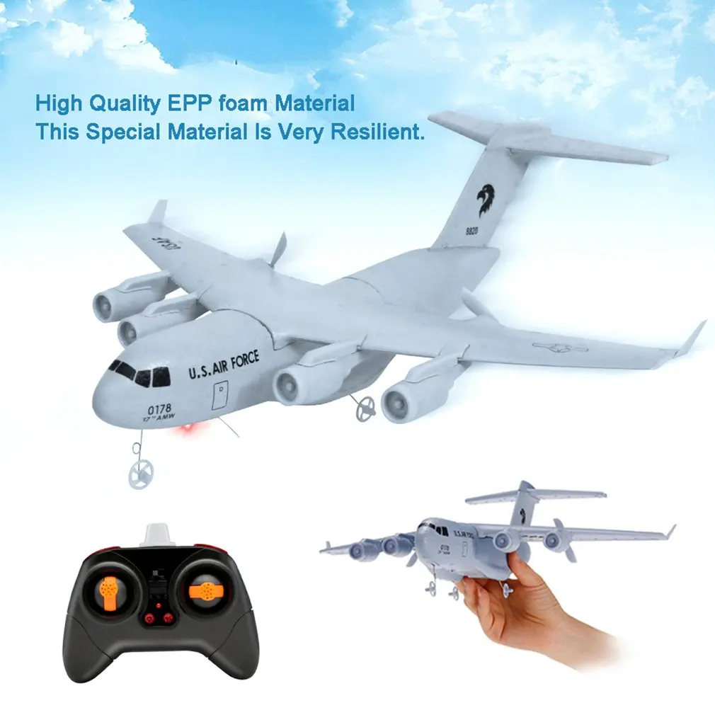 C17 RC Drone DIY Aircraft Transport Aircraft 373mm Wingspan EPP RC Drone Airplane 2.4GHz 2CH 3-Axis Aircraft for Children Toy C17 RC Drone DIY Aircraft Transport Aircraft 373mm Wingspan EPP RC Drone Airplane 2.4GHz 2CH 3-Axis Aircraft for Children Toy