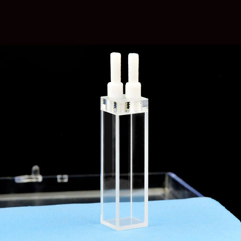 10mm quartz fluorescent flow cuvette / flow cell / special for scientific research with good sealing 3.5ml 1PC