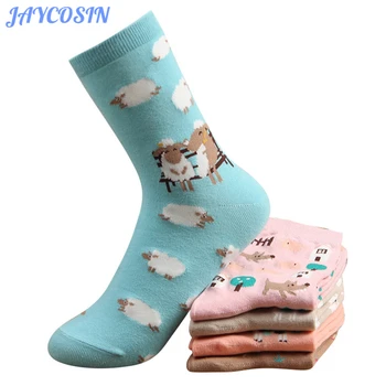 

JAYCOSIN Clothes Women 1PCS Socks Women Long Socks For Girls Casual Animal Character Print Anti Slip Long Sock Cotton Winter 821