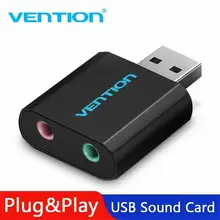 Vention – carte son externe USB à 3.5mm Jack Aux, adaptateur de casque, Audio stéréo, pour haut-parleur, PC, micro, ordinateur portable, r57