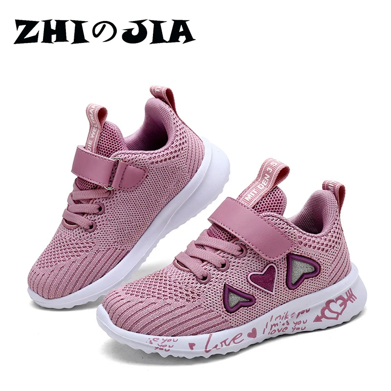 Childrens Sneakers Sports-Shoes Girls Autumn Breathable Kids Casual Students New Pink
