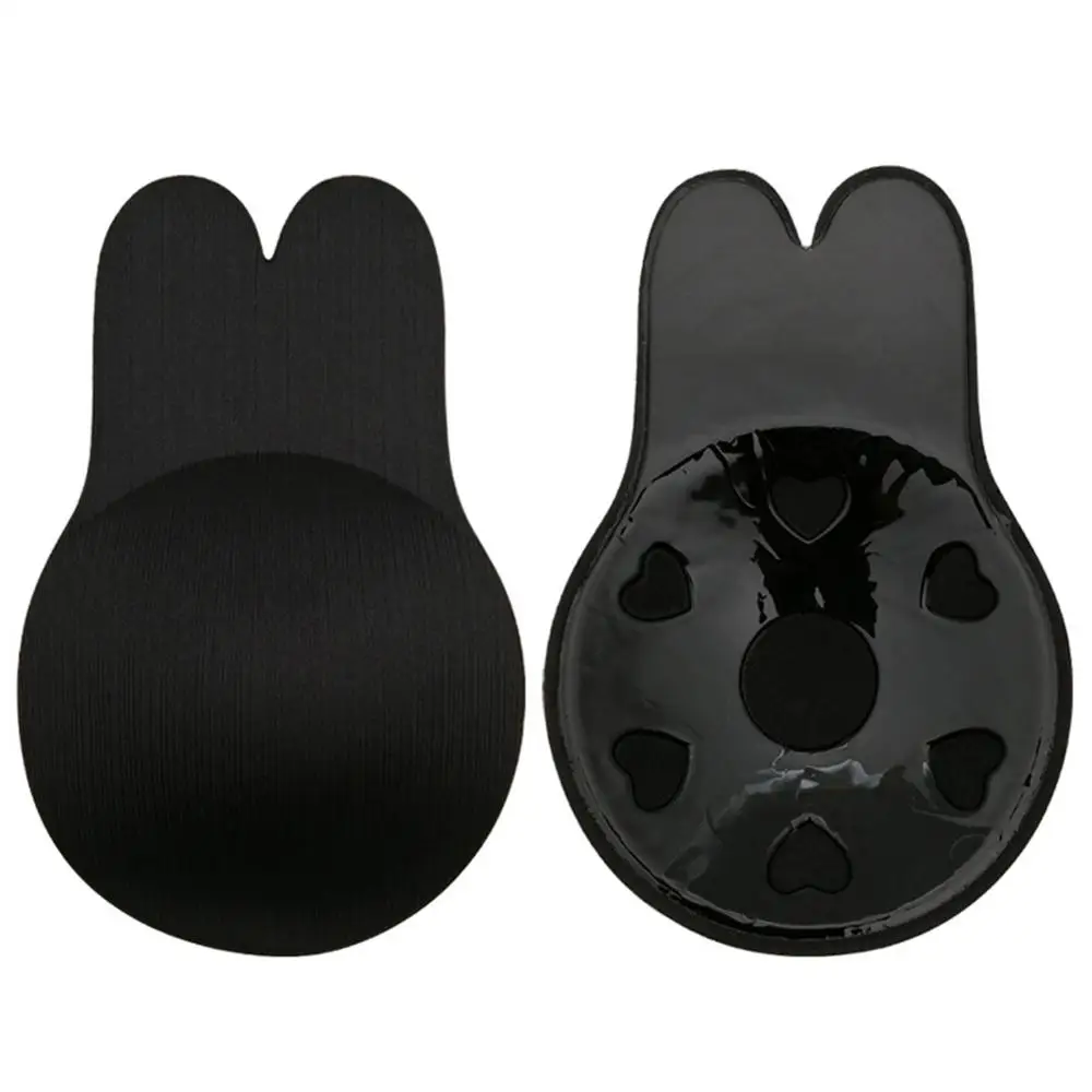 Lingerie Silicone Nipple Cover Stickers Rabbit Bra Push Up Bra Women Self Adhesive Invisible Bra Strapless Blackless Bralette
