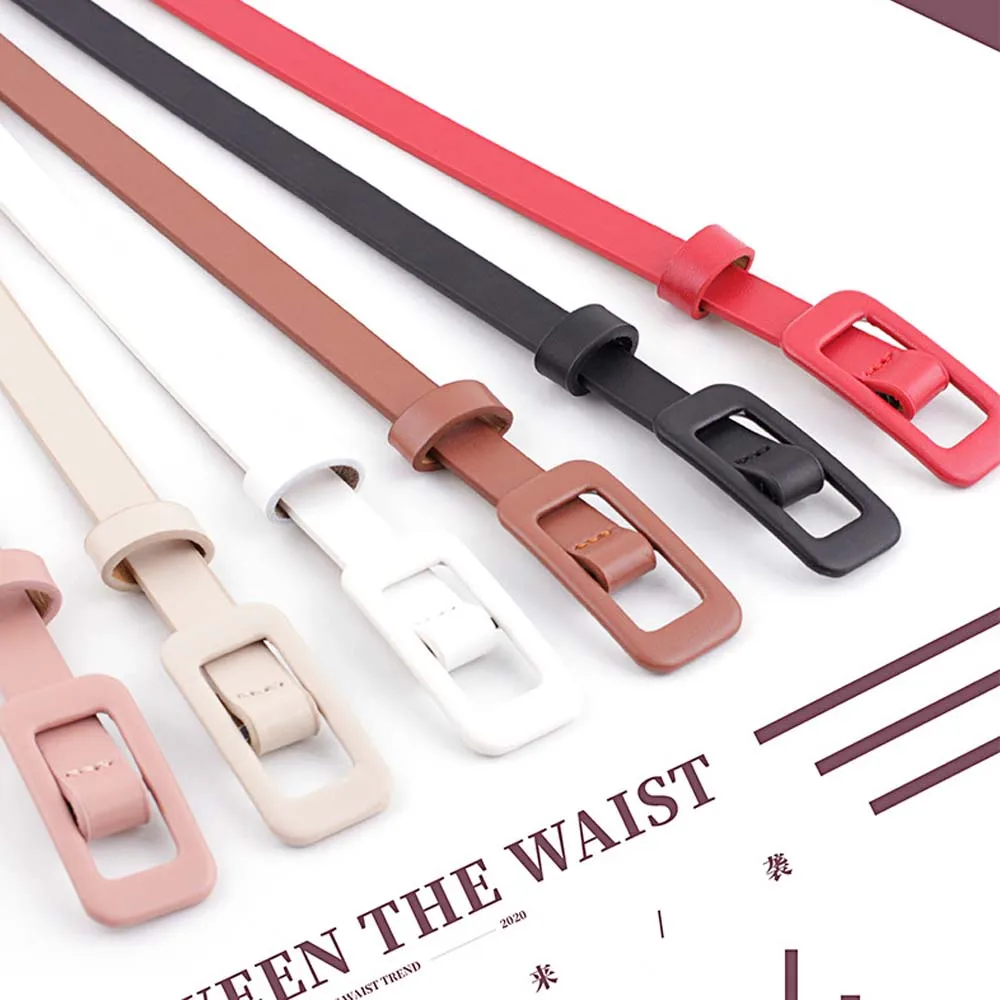 Ремень с боковой пряжкой Женский тонкий пояс золотистого цвета для джинсов в