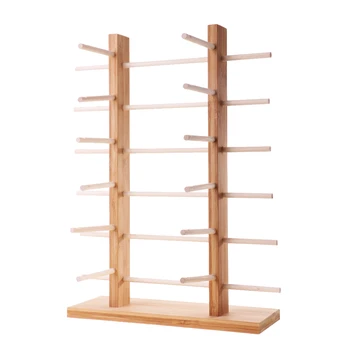 

Wood Sunglass Glass Rack Frame Display Stand Holder Organizer 2-Row 6-Layer