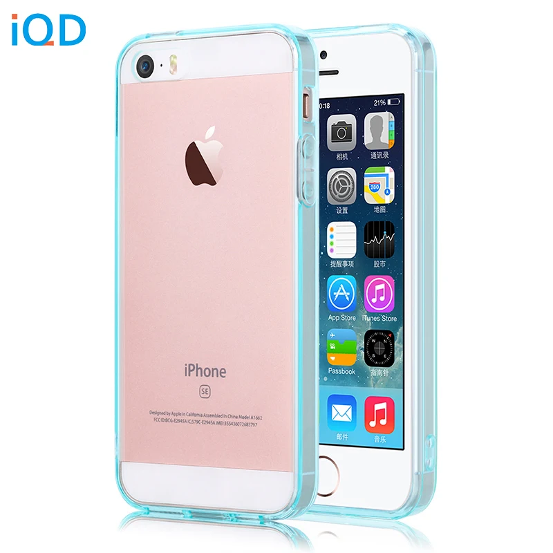 Защитный чехол IQD для iPhone 5 прозрачный тонкий противоударный бампер с защитой от