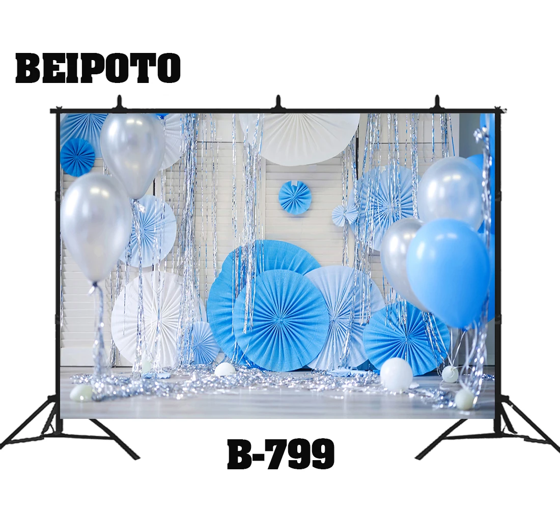 pink Blue balloon Photographic Backdrop Baby Shower Portrait Photography background boys girls one year 1st birthday cake smash |