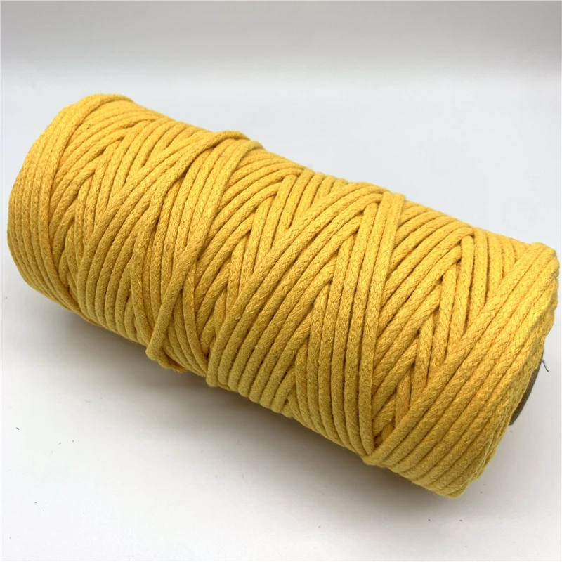 5yards 4mm 100% Cotton Rope Braided Twisted Cord Rope For Handmade Decoration DIY Lanyard Ficelles Couleurs Thread Cord 