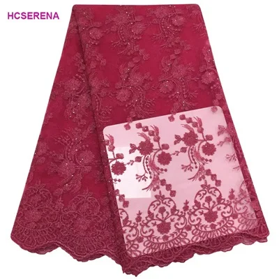 rosered(2yard) Промо-акция. 2 ярда/лот по Epacket Высокое качество французский чистая кружевная африканская кружевная ткань для свадебного платья - Цвет: rosered(2yard)