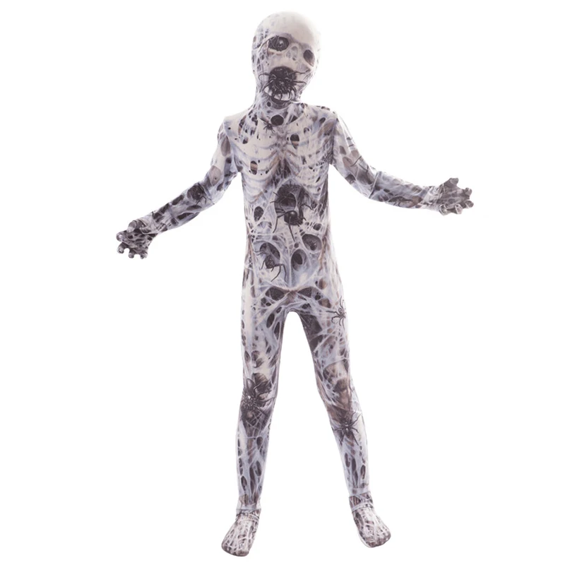 Spider Onesies MUABABY, Детский костюм на Хэллоуин, комбинезон со скелетом, комбинезон, одежда для мальчиков и девочек, костюм зомби, тыквы, монстра, нарядная одежда - Цвет: Spider Onesies