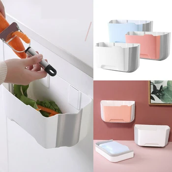 

Newly Novelty Foldable Wall Mounted Waste Bin Kitchen Cabinet Door Hanging Trash Bin for Cupboard VA88
