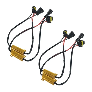 

Universal 4pcs H8/H11 Auto Lamp LED Decoder LED Wire for single resistor Decoding 50W 6Ω Aluminum Alloy