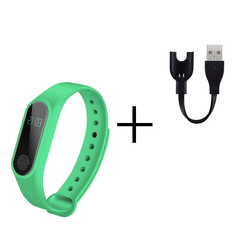 green New M2 smart fashion sports watch fitness running tracker bracelet step blood pressure monitor with men and women children - Цвет: green