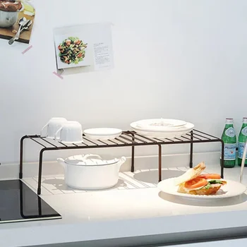 

Kitchen pot rack single-layer desktop storage rack telescopic shelf floor multifunctional cabinet layered storage rack LB11282