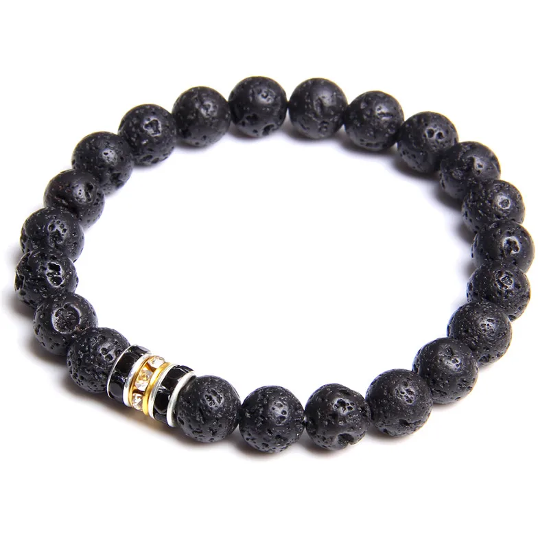 Мужской браслет из натуральных бусин Chakra Lava Stone Diffuser браслеты мужские модные ювелирные изделия аксессуар из бусин ювелирные изделия мужские