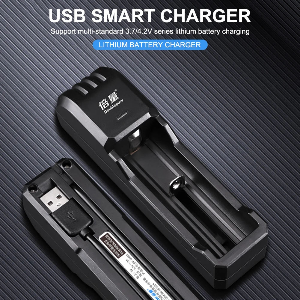 USB с одним гнездом литий Батарея Зарядное устройство для 26650 18650 14500 10440 16340 21700 18500 литиевая Батарея