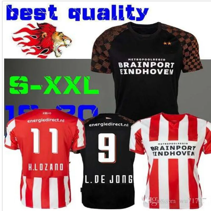 psv Eindhoven домашние красные мужские футбольные майки Erick Gutierrez L. DE JONG BERGWIJN PEREIRO19 20 psv Eindhoven футбольная рубашка