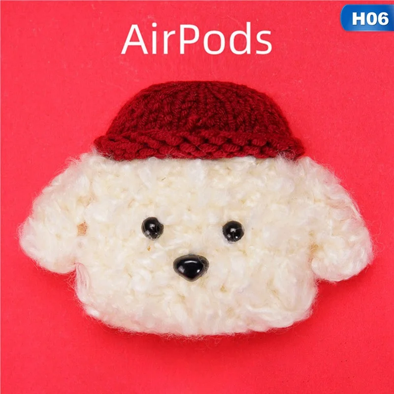 6 Для AirPods Pro беспроводной зарядный чехол вязаный прекрасный плюшевый анти-потеря защитный кожаный чехол милый Повседневный шерстяной набор Вязание - Цвет: 6