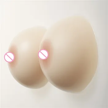 

White/Beige/Brown Artificial Boobs Enhancers 1400g/pair Transgender Round Silicone Breast Form With Sexy Dark Brown Nipple