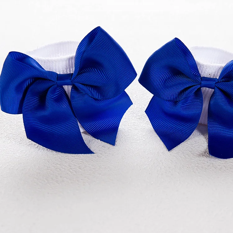 BLUE BalleenShiny/носки с бантиком для маленьких девочек; Плотные хлопковые зимние носки; теплые носки-тапочки для малышей; одежда для малышей; От 1 до 6 лет - Цвет: BLUE