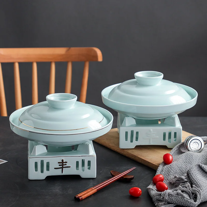 

Ceramic fish dish with stove seat candle alcohol fish stove with cover abalone dish hotel restaurant heating tableware