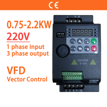 220V 0.75KW/1.5KW/2.2KW 1HP/2HP/3HP ประหยัด Mini VFD ไดรฟ์ความถี่ตัวแปร Converter สําหรับมอเตอร์ควบคุมความเร็วอินเวอร์เตอร์ 1