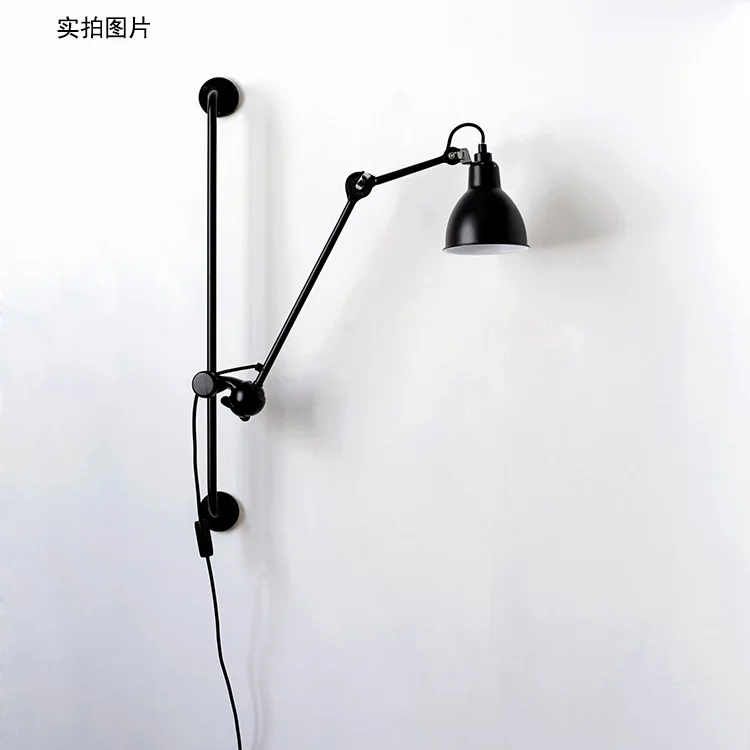 wall mounted light fixture Nordic minimalist post-modern retro industrial style designer living room bedside office pull rod wall lamp wall lights