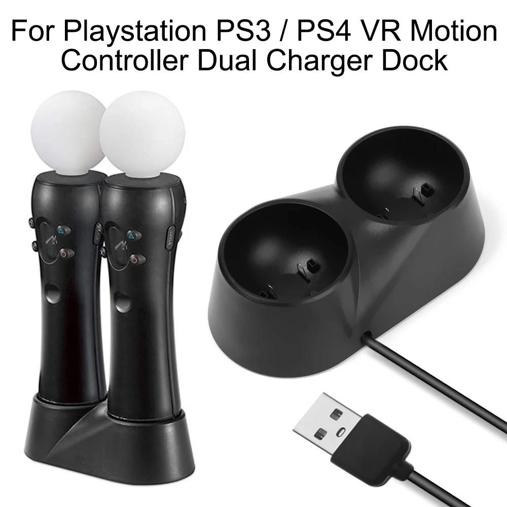 1PC Nonslip Rubber Pad Dual Charger Dock for PS3 / PS4 VR Motion