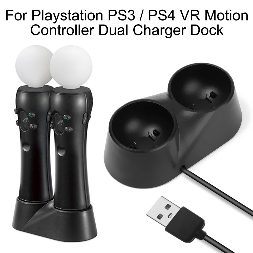 Dual Charger Dock For Ps3 Ps4 Vr Motion Controller Playstation Move Controller Charging Station Stand Gamepad Accessories Chargers Aliexpress