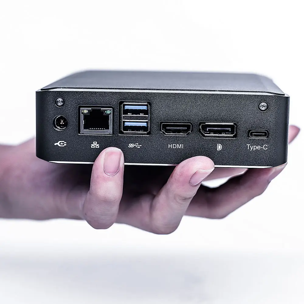 

No Monitor Screen Aluminum tiny 8th Intel Core mini pc i3 i5 i7 8145U 8265U 8565U DDR4 MAX 32G Ram 1000 Ethernet tv box Linux